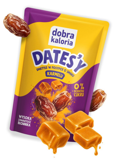 Datesy - daktyle w posypce o smaku karmel