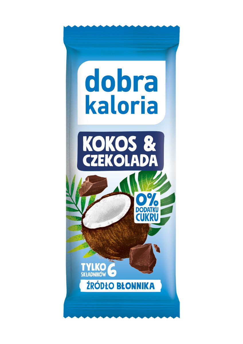 Batony o kultowych smakach - Baton kokos & czekolada 33g - produkt dobrakaloria.pl 2