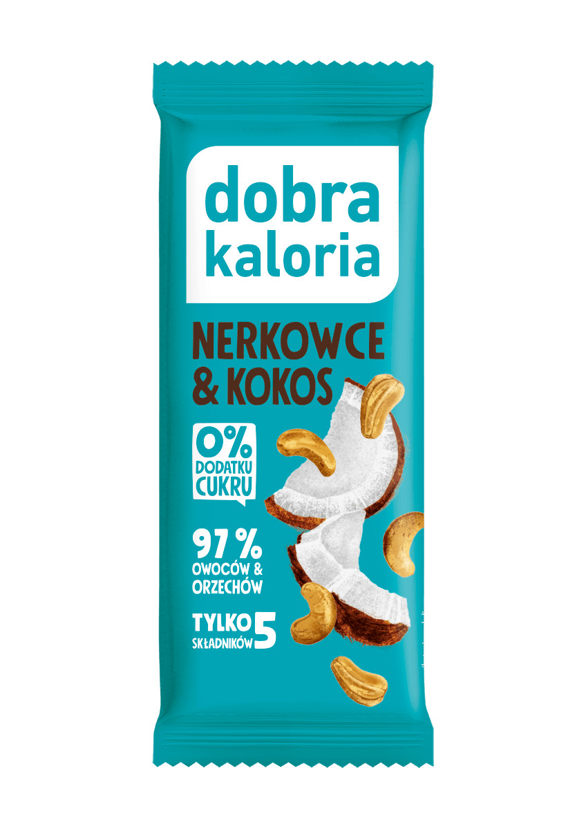 Batony klasyczne - Baton nerkowce & kokos - 35g - produkt dobrakaloria.pl 1