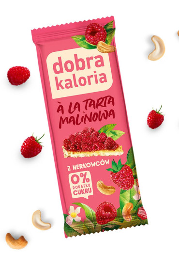 Baton z nerkowców à la tarta malinowa - 35g