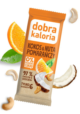 Baton kokos & nuta pomarańczy - 35g