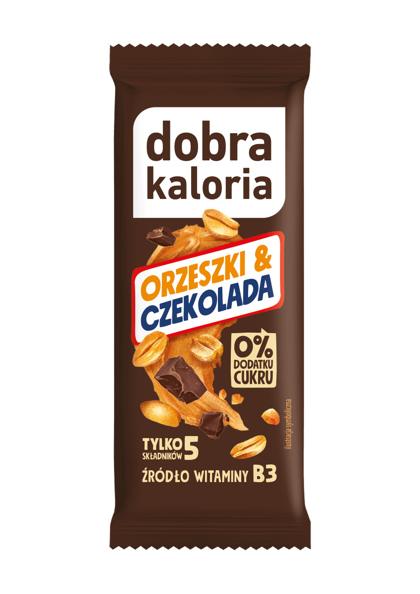 Batony o kultowych smakach - Baton orzeszki & czekolada - 35g - produkt dobrakaloria.pl 2