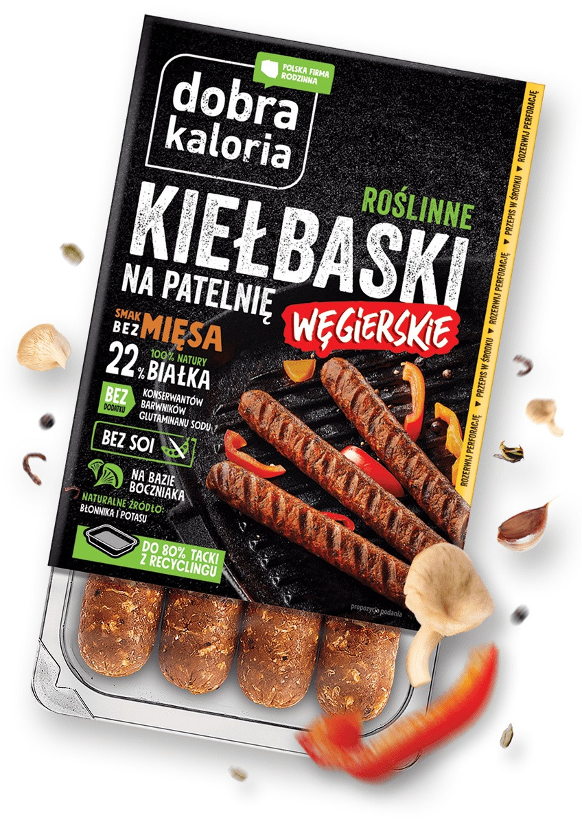 Kiełbaski i kaszanki - Roślinne Kiełbaski węgierskie - produkt dobrakaloria.pl 1