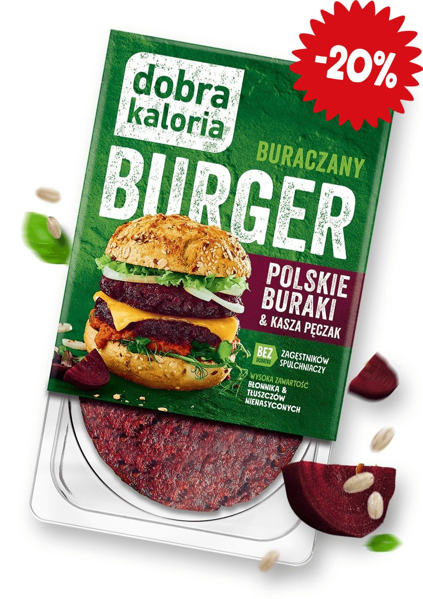 Promocje z krótką datą - Burger buraczany - krótka data - produkt dobrakaloria.pl 1