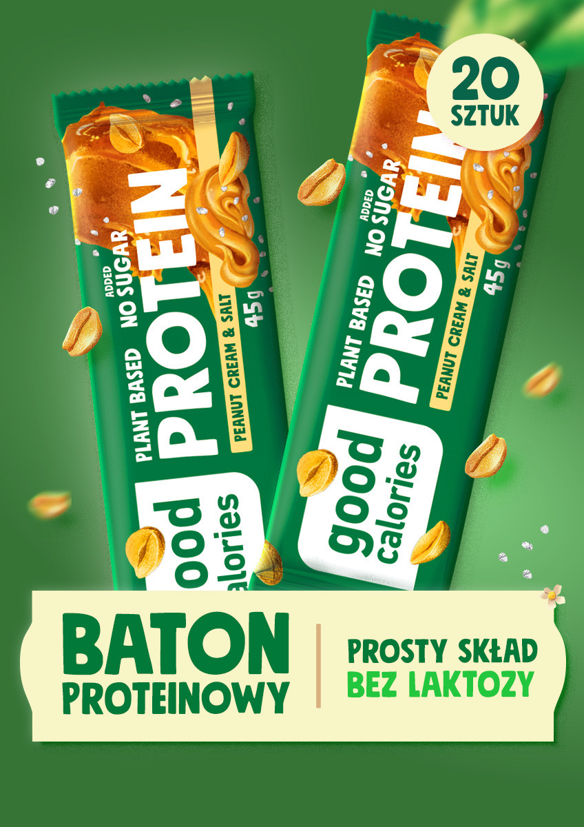 Wszystkie produkty - 20 batonów - Proteina Krem orzechowy&sól- Good Callories - produkt dobrakaloria.pl 1