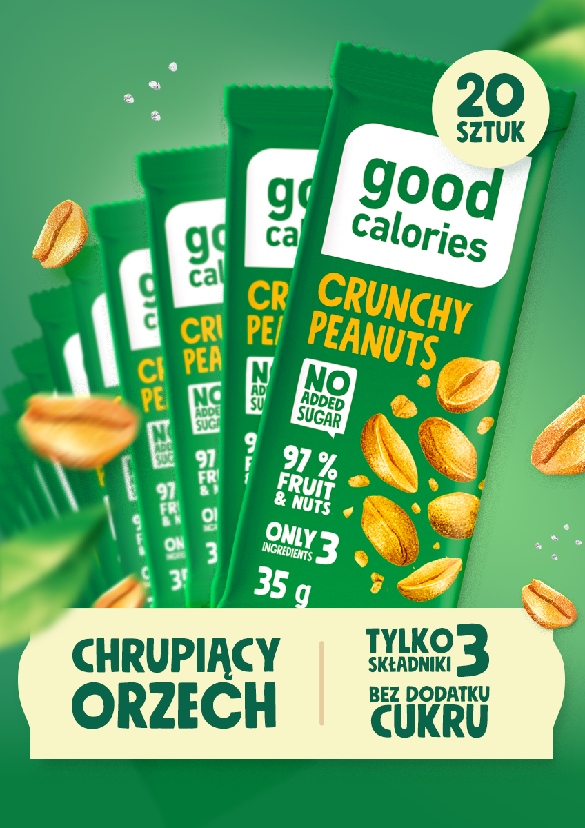 Promocje - 20 batonów - Chrupiący orzech- Good Calories - produkt dobrakaloria.pl 1