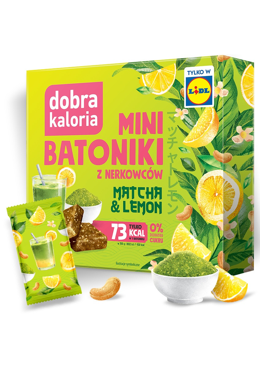 Mini batoniki - 6 sztuk - Mini batoniki o smaku matcha & lemon - 102g - produkt dobrakaloria.pl 1