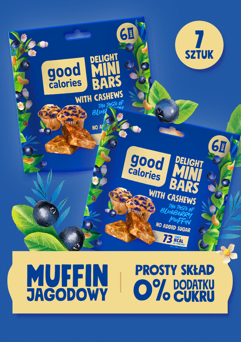Promocje - 7 paczek - Muffin jagodowy - Good Calories - produkt dobrakaloria.pl 1