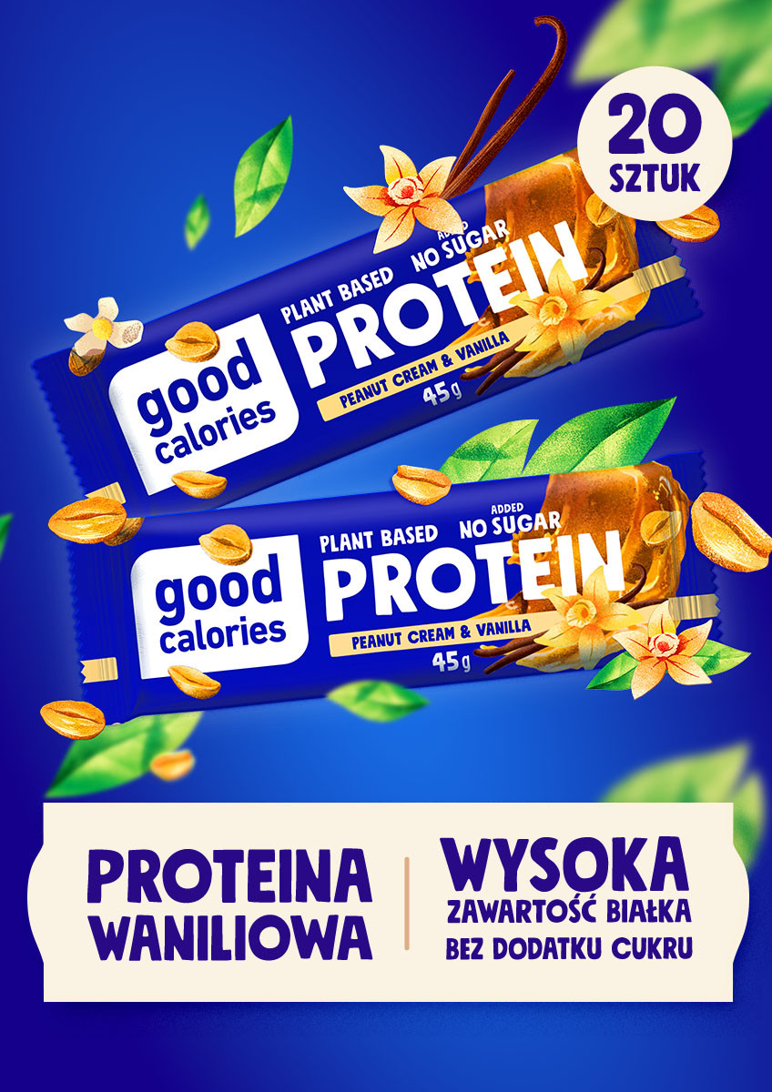 Promocje - 20 batonów - Proteina Krem orzechowy&wanilia - Good Calories - produkt dobrakaloria.pl 1