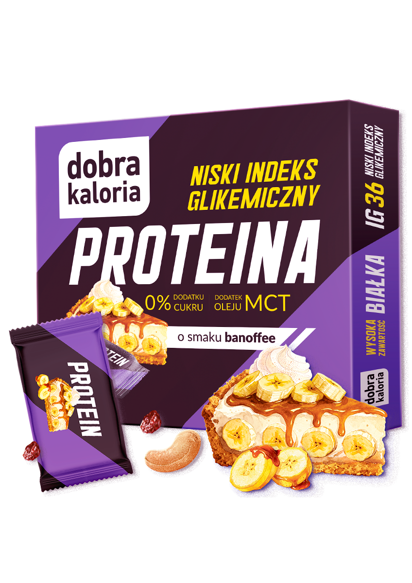 Batony proteinowe z niskiem IG - Mini batoniki PROTEIN banoffee z niskim IG - 102g - produkt dobrakaloria.pl 1