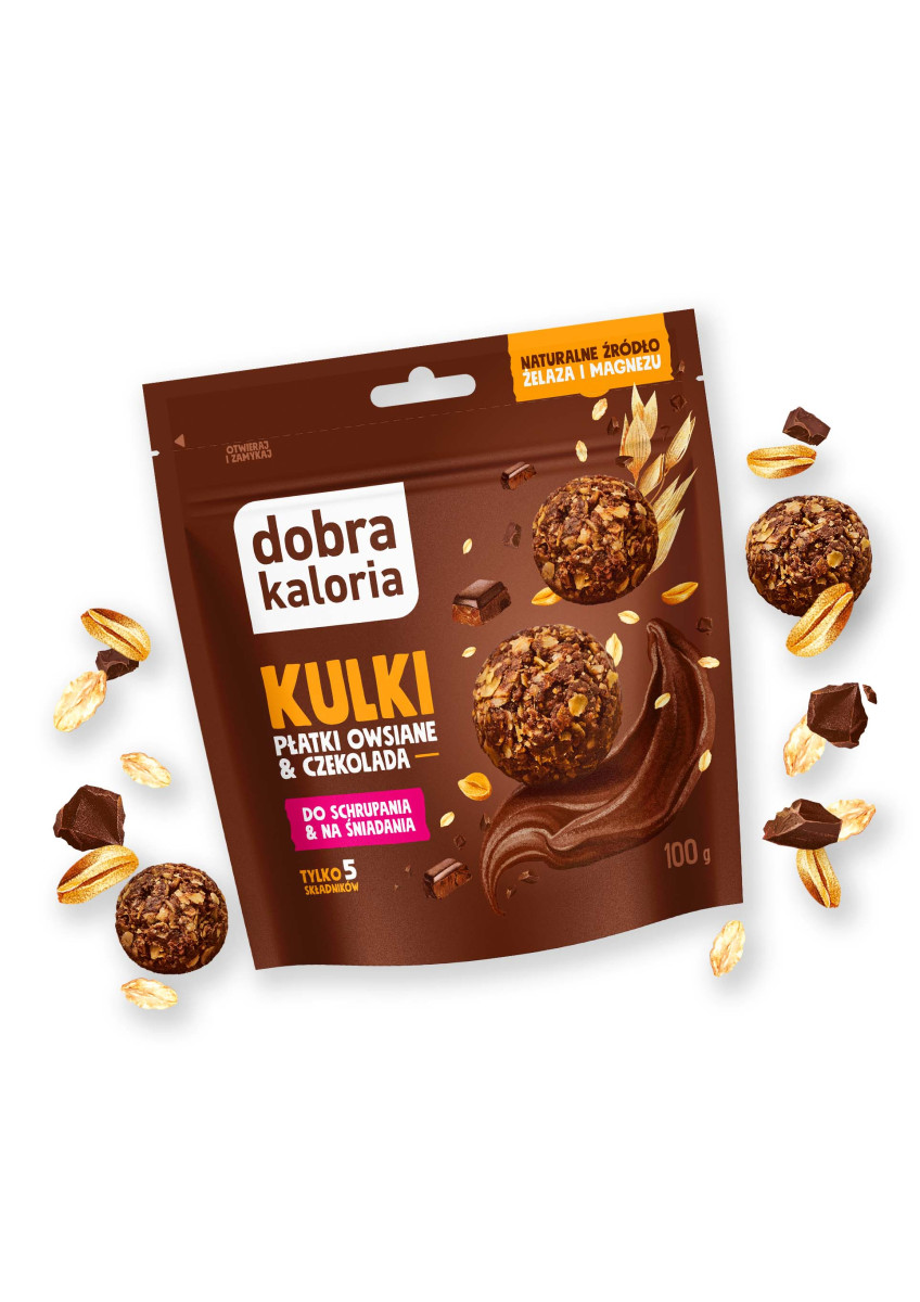 Kulki zbożowe - Kulki XL - płatki owsiane & czekolada 100 g - produkt dobrakaloria.pl 1