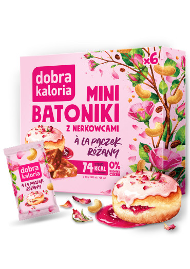 Mini batoniki o smaku à la pączek różany