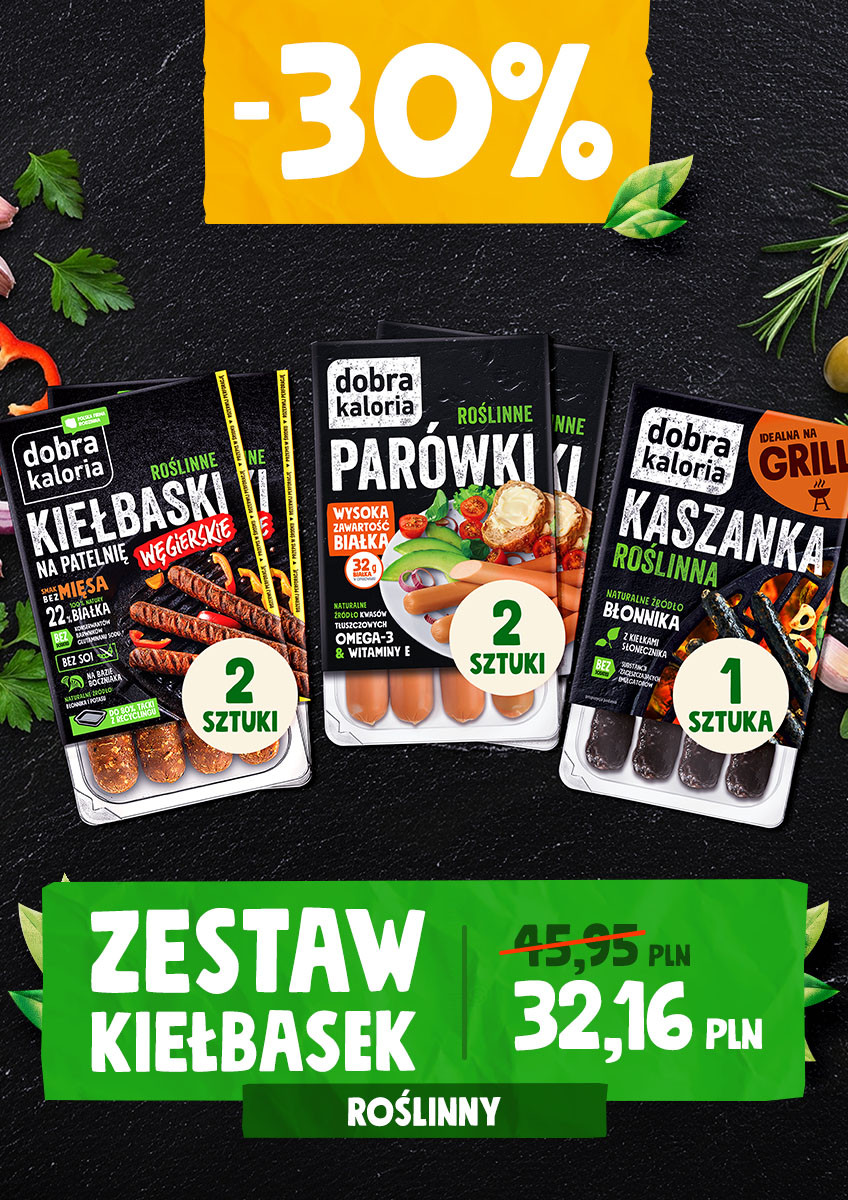 Zestawy niemięs - Zestaw kiełbasek - Dzień bez mięsa - produkt dobrakaloria.pl 1