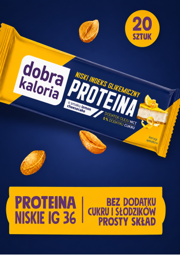 Baton PROTEIN lemon cheesecake z niskim IG 20 x 45g