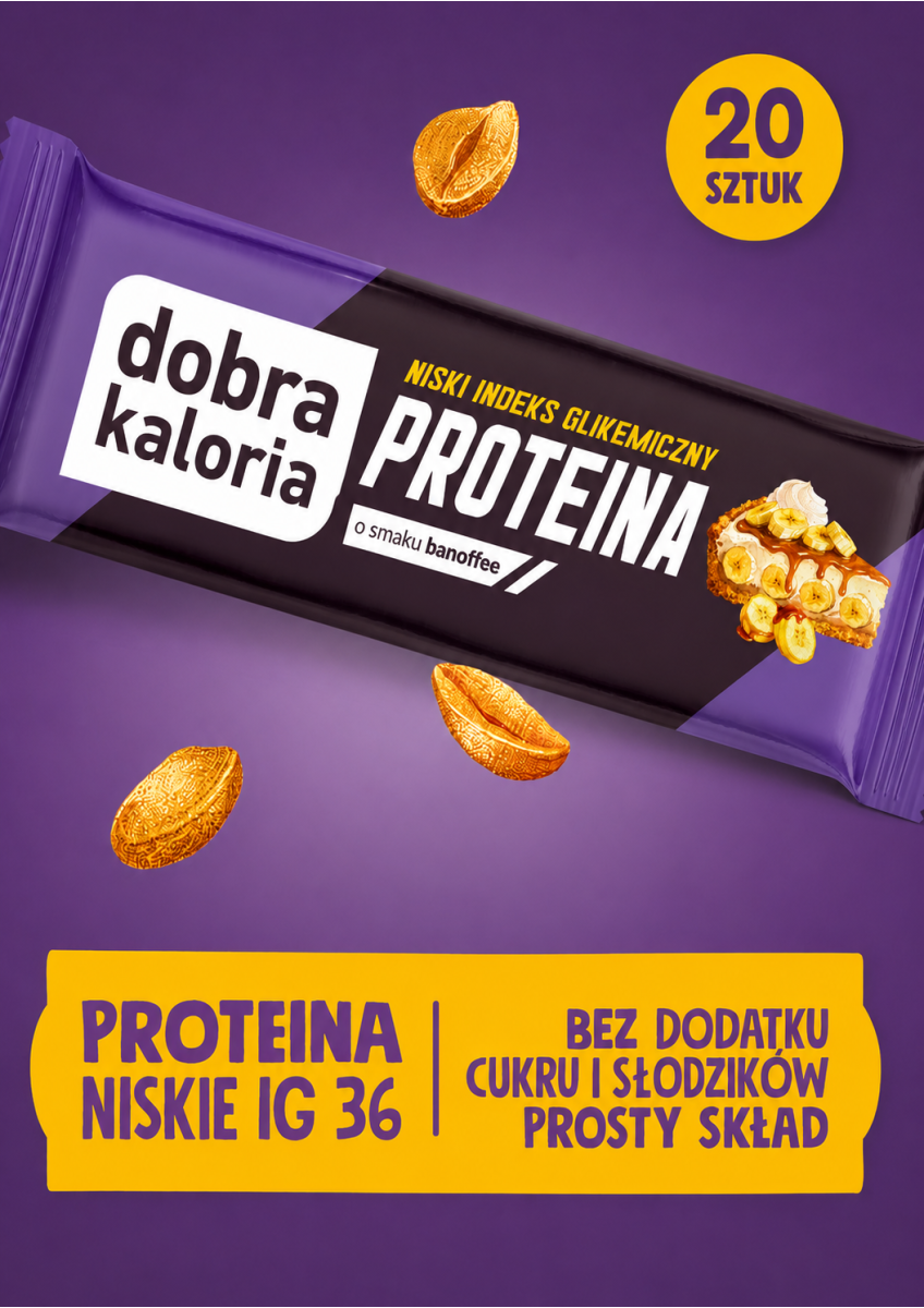 Wszystkie produkty - Baton PROTEIN banoffee z niskim IG 20 x 45g - produkt dobrakaloria.pl 1