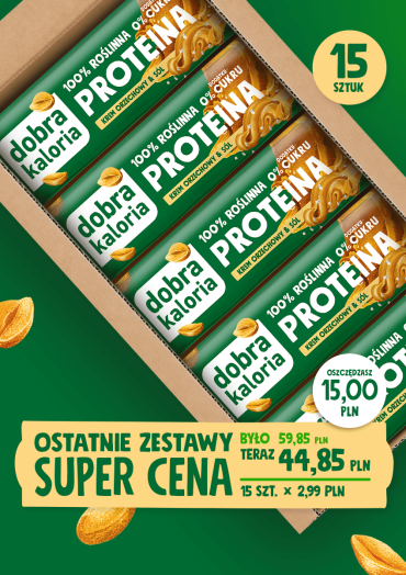 Baton proteinowy krem orzechowy & sól 15 x 45g