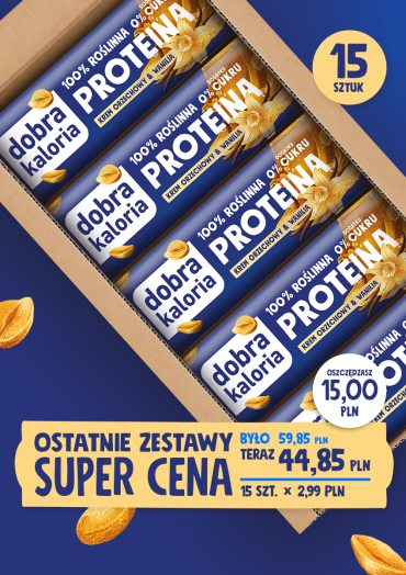 Baton proteinowy krem orzechowy & wanilia 15 x 45g