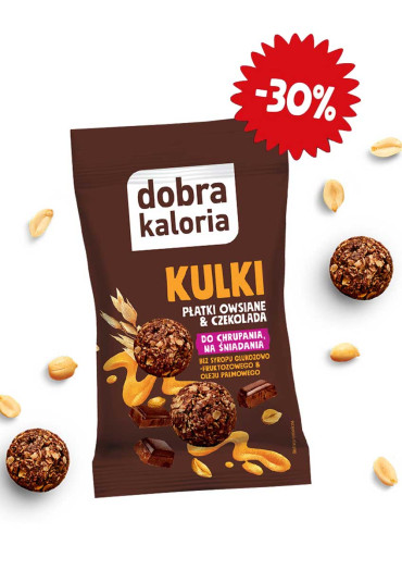 Kulki płatki owsiane & belgijska czekolada - 40g. Krótka data