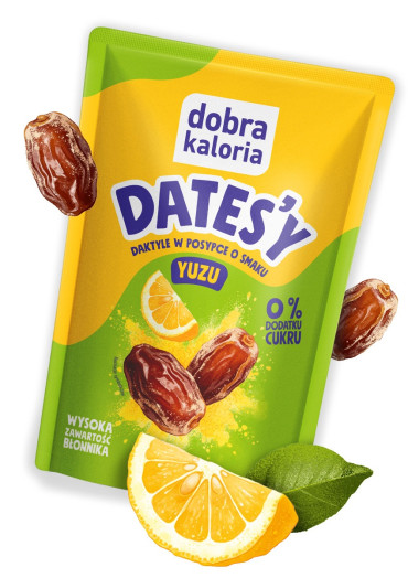 Datesy - daktyle w posypce o smaku yuzu