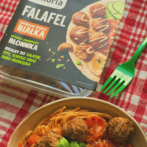Przepis na spaghetti z falafelem Dobra Kaloria